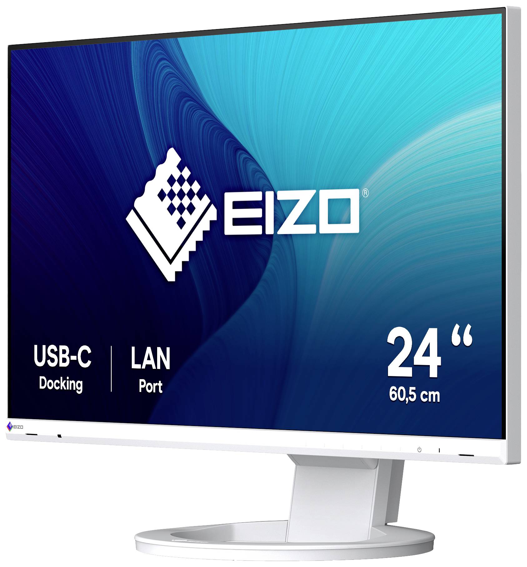 Monitor EIZO s 60,5 cm (24palcovou) úhlopříčkou, USB-C dokovací stanicí a LAN portem.