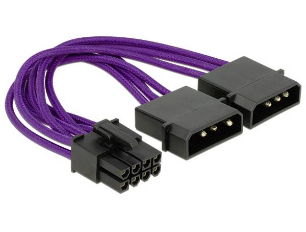 Delock napájecí kabel  0.15 m fialová