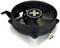 Černý chladič procesoru s ventilátorem na hliníkovém chladiči. Slouží k odvodu tepla v počítačových skříních.
