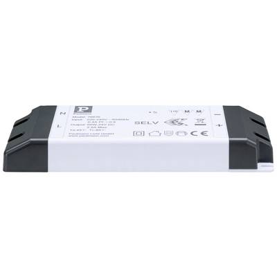 Bílé elektronické zařízení s černým okrajem, štítek zobrazuje specifikace a symboly jako CE a SELV.