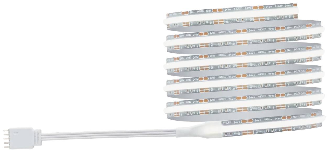 Svinutý LED pásek s připojitelnou zástrčkou, vhodný pro dekorativní osvětlení nebo akcentové osvětlení.