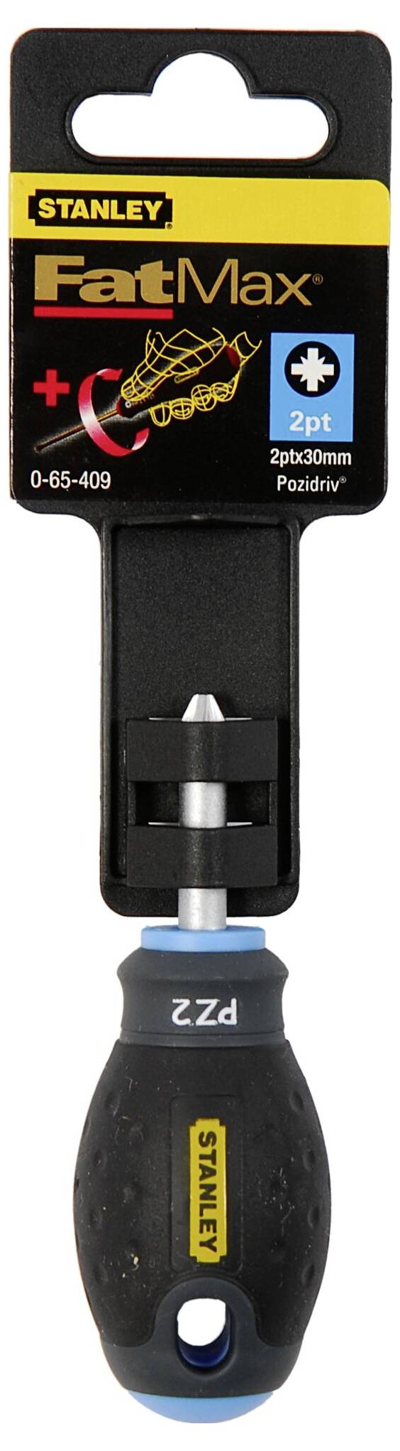 Šroubovák STANLEY FatMax Pozidriv 2pt s křížovou špičkou a ergonomickou rukojetí.