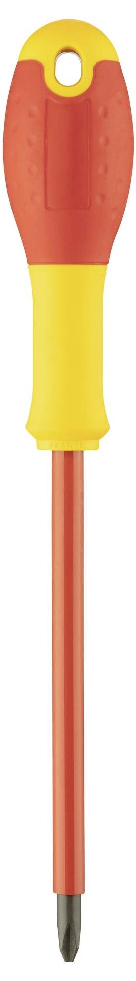 Šroubovák s izolovanou rukojetí, který poskytuje ochranu před elektrickým proudem. Vhodný pro práci s elektrickými zařízeními.