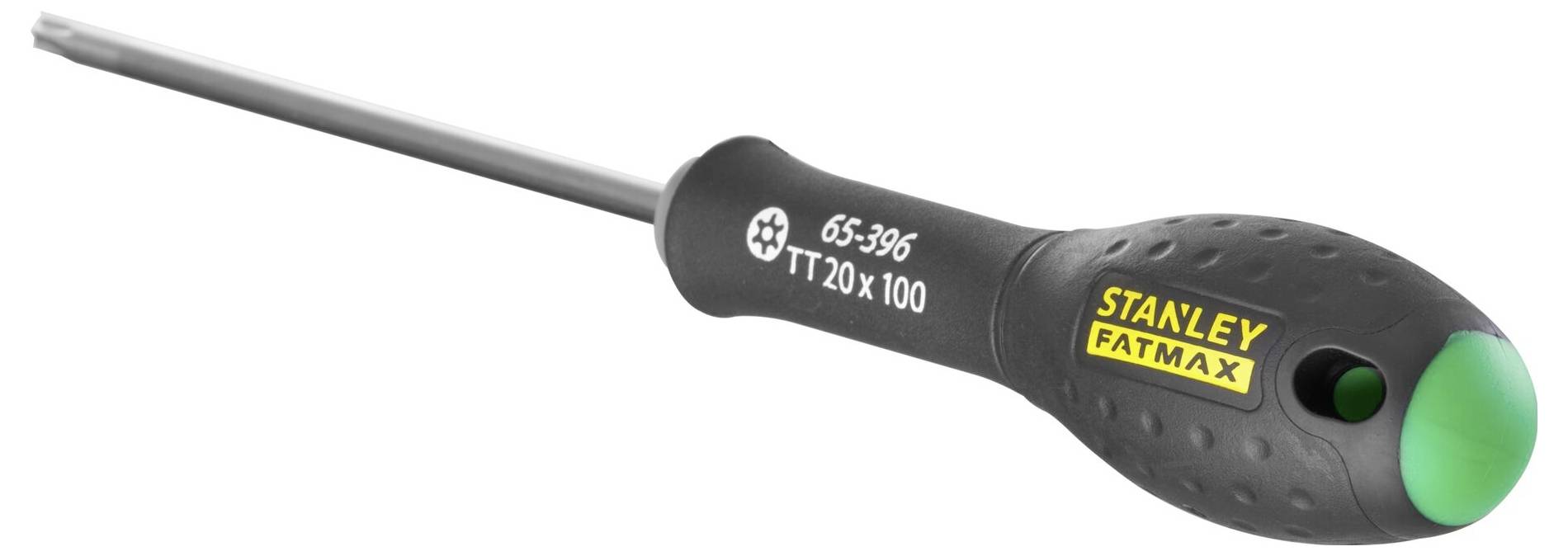 Šroubovák Stanley Fatmax s ergonomickou rukojetí a špičkou Torx TT20, vhodný pro přesné šroubovací práce.