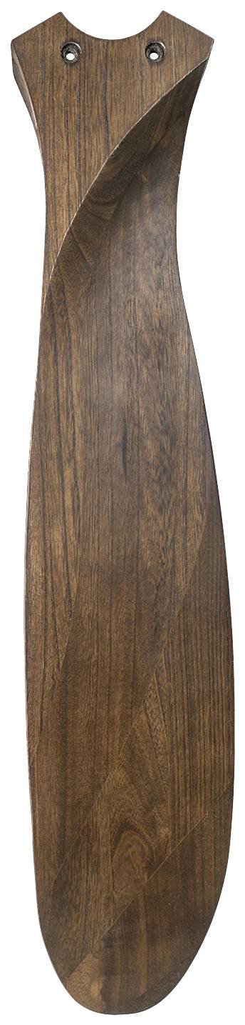 Dřevěný pizza nůž s elegantně zahnutou rukojetí a dvousečnou hranou, ideální pro čisté dělení pizzových plátků.