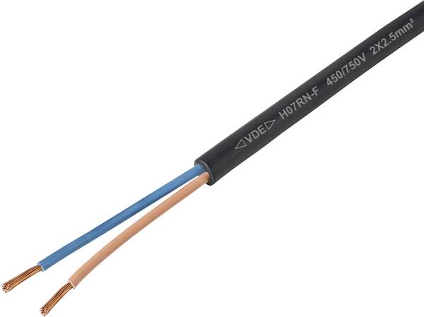 TRU COMPONENTS TC-11594924 kabel s gumovou izolací H07RN-F 2 x 2.5 mm² černá metrové zboží