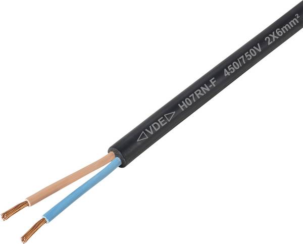TRU COMPONENTS TC-11594932 kabel s gumovou izolací H07RN-F 2 x 6 mm² černá metrové zboží