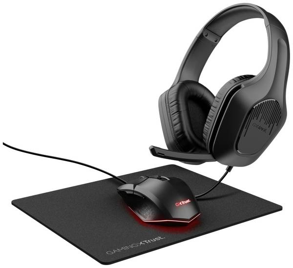 Trust GXT 790  3-in-1 optická sada herní myši a náhlavní soupravy, přenos USB, černá