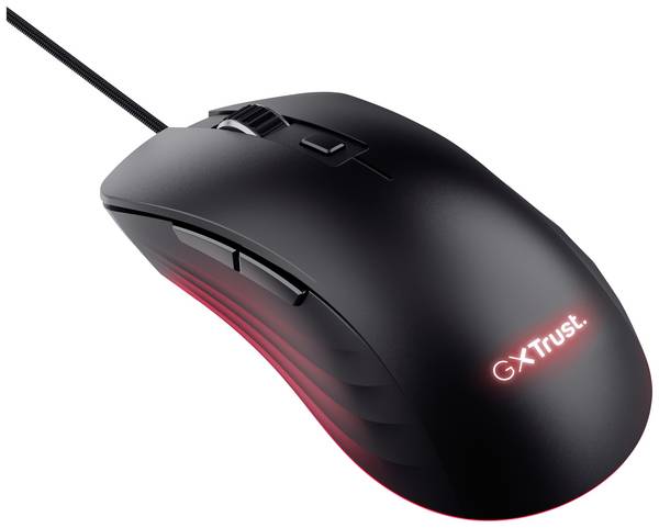 Trust GXT924 YBAR+ optická herní myš, přenos kabelový, 6 tlačítko, 25600 dpi, černá