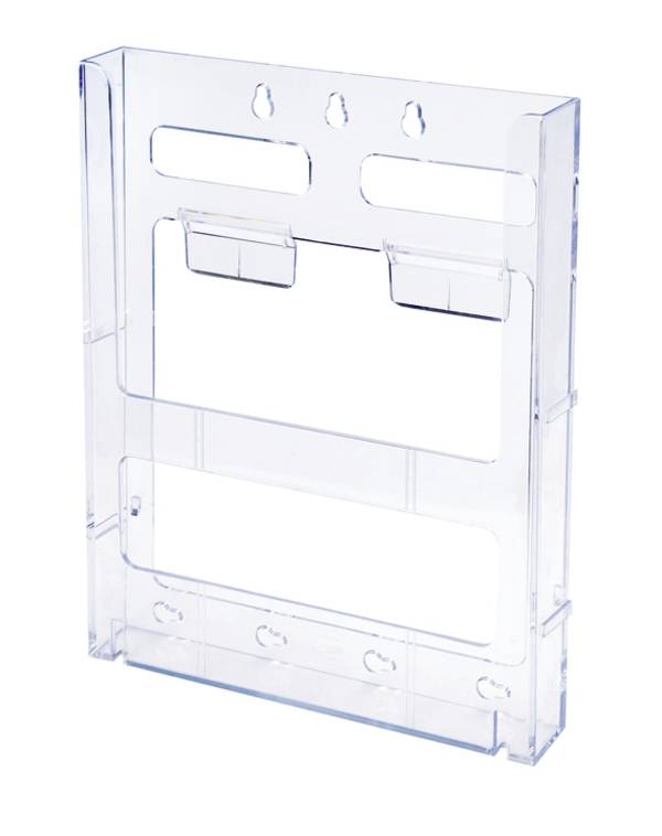 Deflecto  772001 držák prospektů  transparentní DIN A4 na výšku  Počet přihrádek 1 1 ks (š x v x h) 228 x 285 x 50 mm