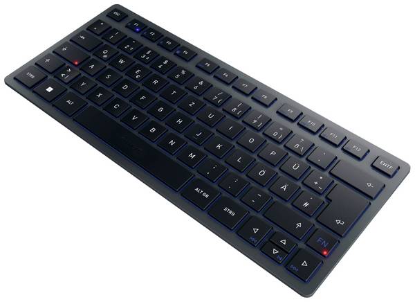 CHERRY KW 7100 MINI BT Bluetooth® klávesnice německá, QWERTZ modrá Tiché klávesy, funkce Multipair