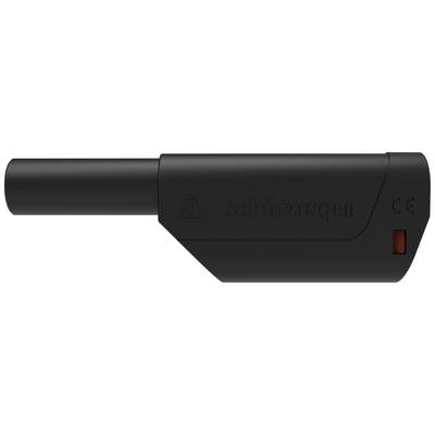 Černý síťový konektor s logem 'Schützinger' a označením CE. Vhodný pro elektrická připojení.
