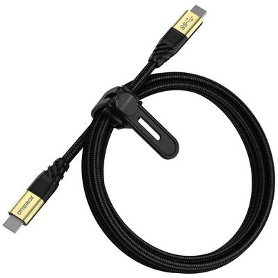 Vysoce kvalitní USB-C kabel od Otterboxu se zlatými konektory a robustním, opletaným designem. Ideální pro rychlé nabíjení a přenos dat.