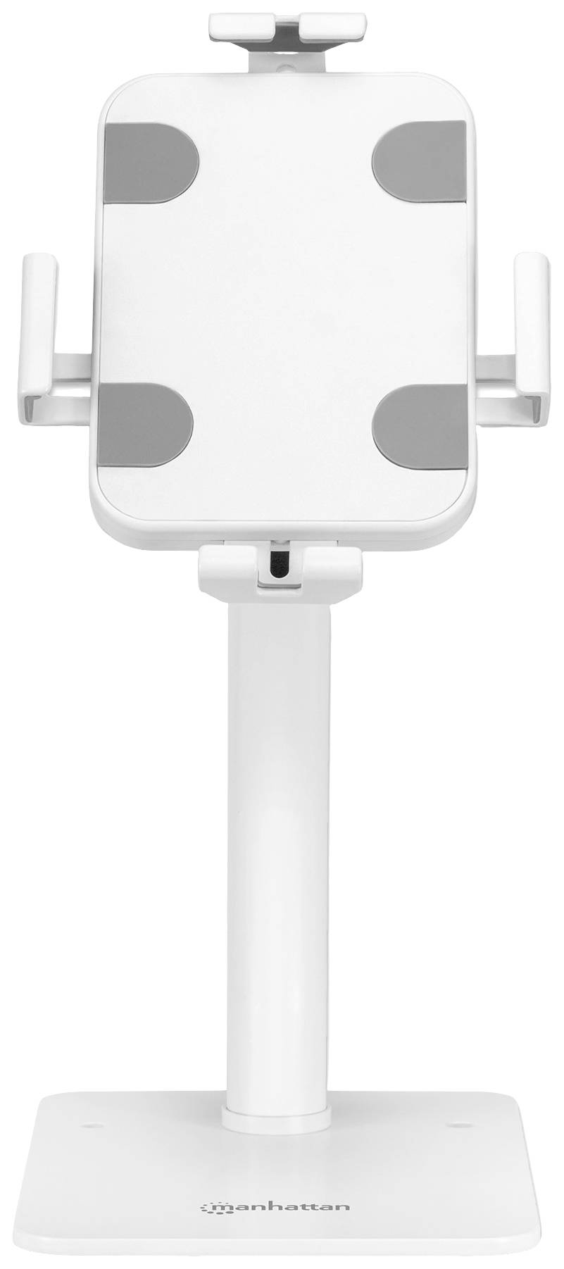 Plastový držák tabletu ve stojaté poloze. Vhodný pro upevnění tabletu v kolmém úhlu pro použití bez nutnosti držení rukou.