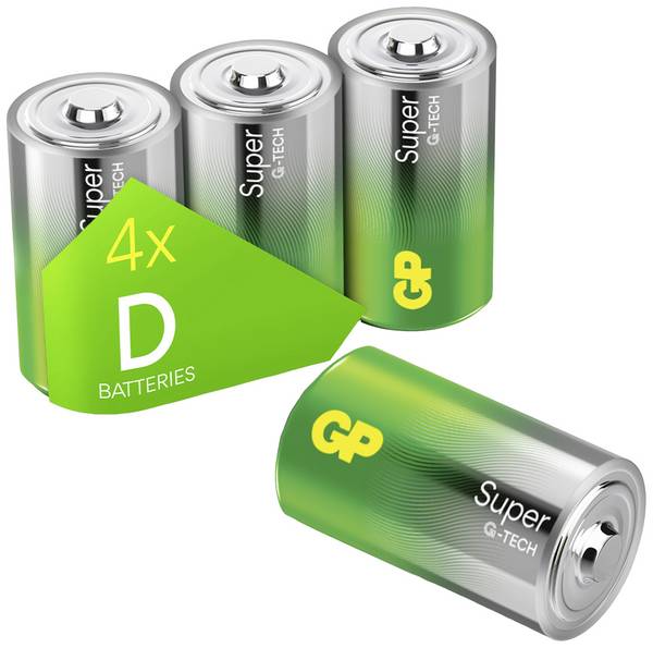 GP Super baterie velké mono D alkalicko-manganová  1.5 V 4 ks