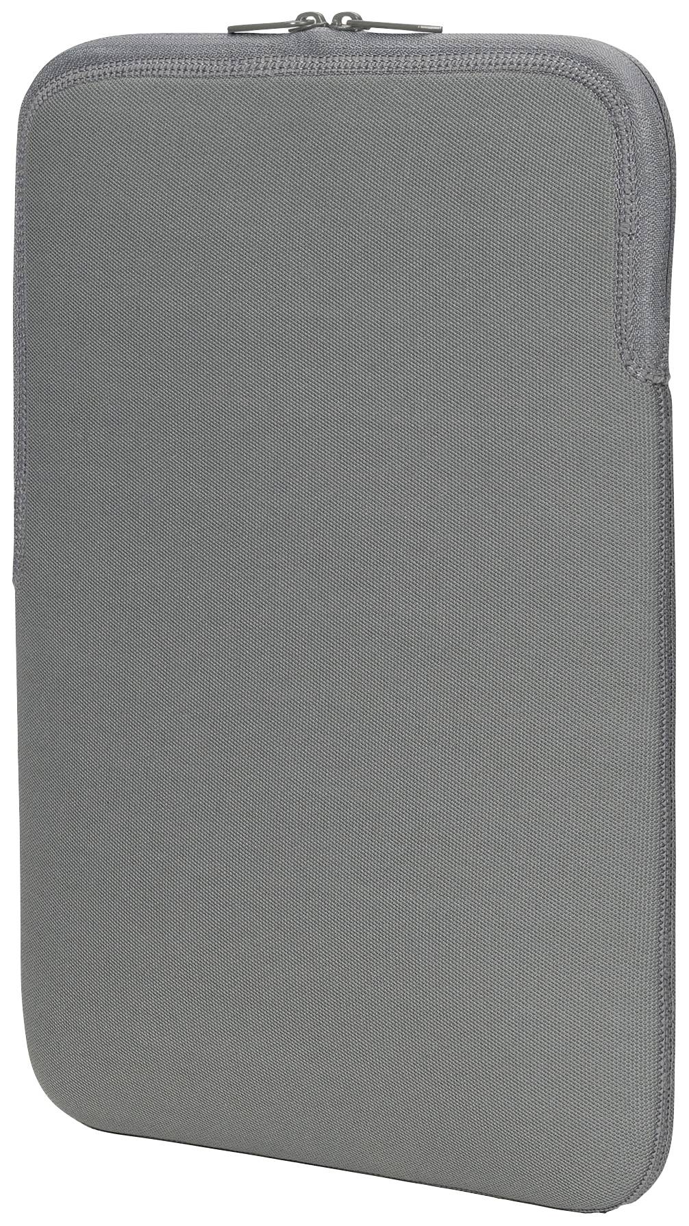 Šedý látkový ochranný obal pro elektronické zařízení, pravděpodobně notebook nebo tablet, se zipem v horní části.