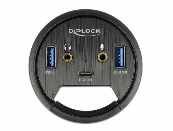 Delock 62794 USB Hub 3+2 porty USB-A, USB-C® USB 3.1 Gen1 5 GBit/s  černá 62794