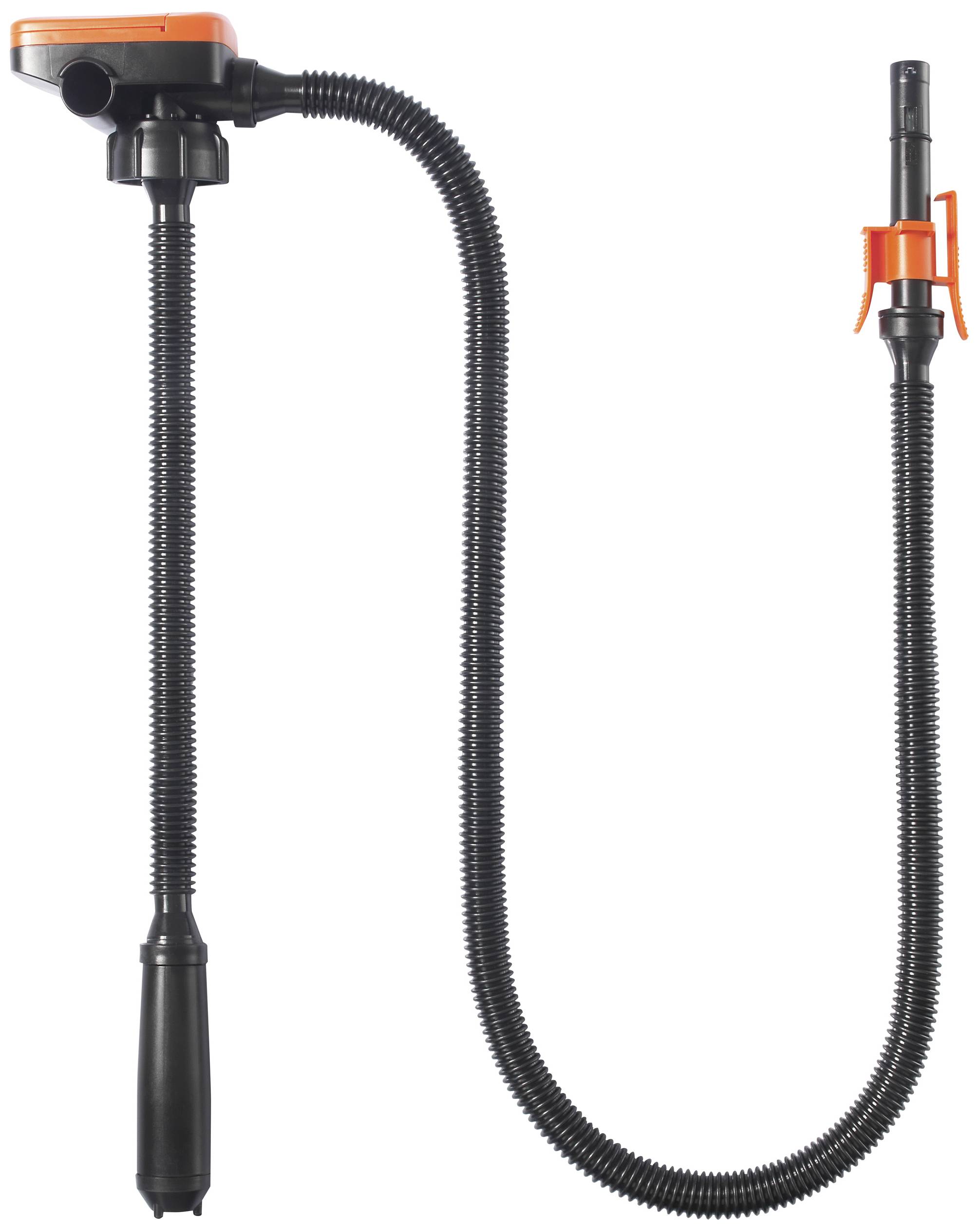 Elektrická pumpa s flexibilní hadicí a rukojetí.