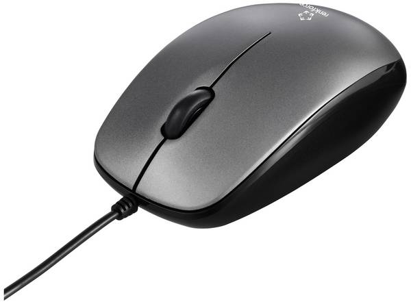 Renkforce RF-5805910 optická myš, přenos kabelový, 3 tlačítko, 1000 dpi, šedá