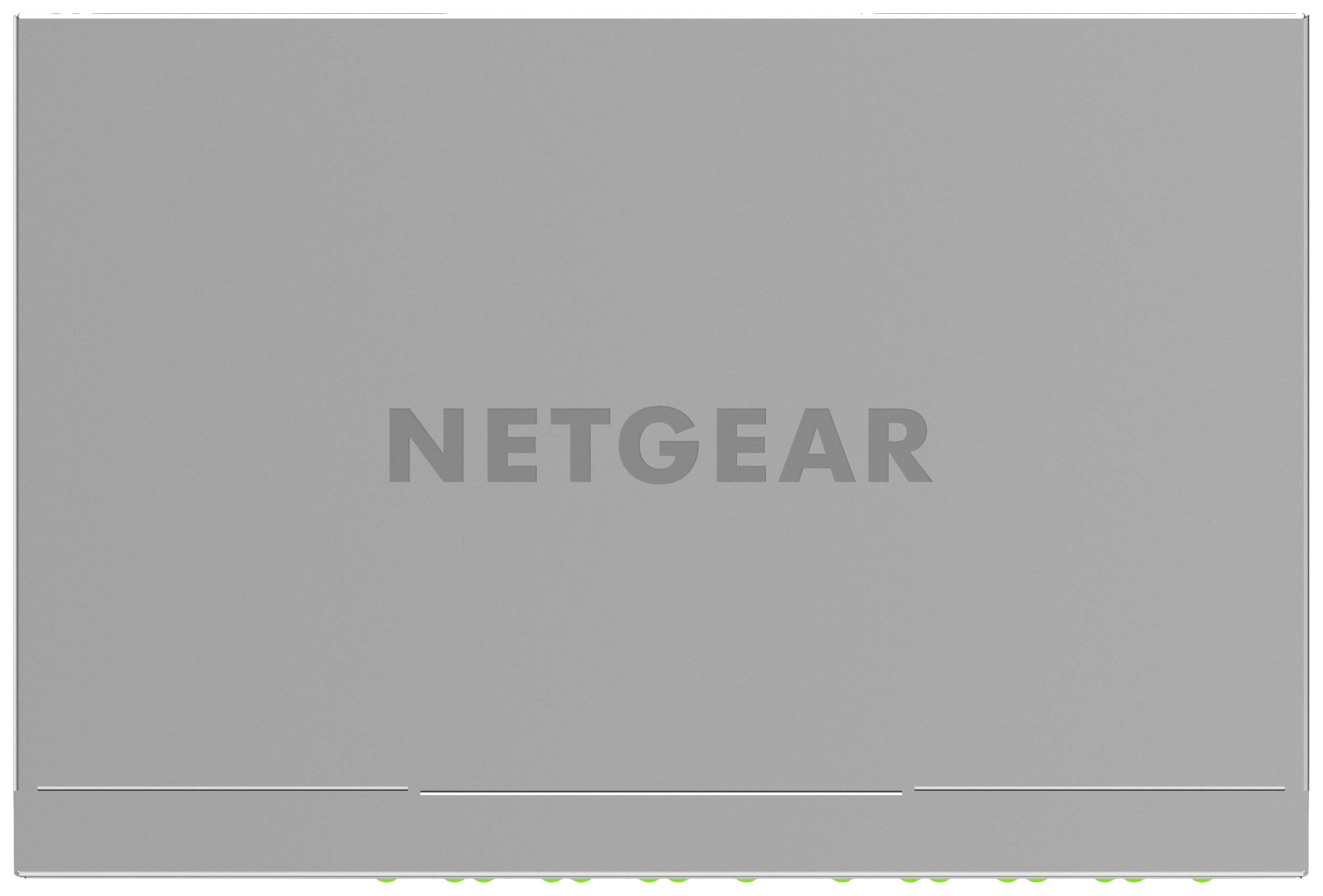 Nápis "Netgear" na šedém pozadí, případně na zařízení nebo obalu.