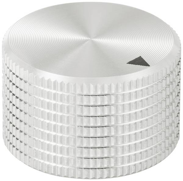 TRU COMPONENTS TC-11613812  otočný knoflík s označením stříbrná (Ø x v) 25 mm x 16 mm hliník 1 ks
