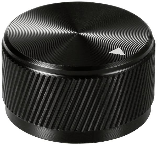 TRU COMPONENTS TC-11613816  otočný knoflík s označením černá (Ø x v) 30 mm x 17 mm hliník 1 ks