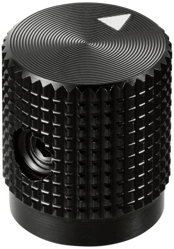 TRU COMPONENTS TC-11613876  otočný knoflík s označením černá (Ø x v) 14 mm x 16 mm hliník 1 ks
