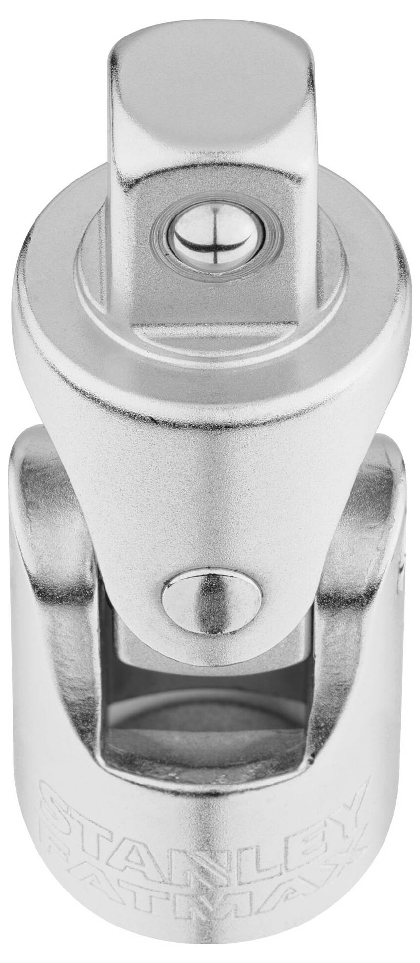 Stříbrný kloubový díl pro nástrčné klíče, který umožňuje flexibilní práci v těsných prostorech, s vygravírovaným logem výrobce.