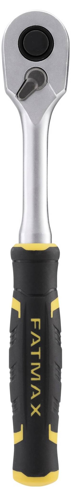 Ráčna s ergonomickou rukojetí, žluto-černá pro lepší úchop, vhodná pro práci s nástroji a šroubovými spoji.