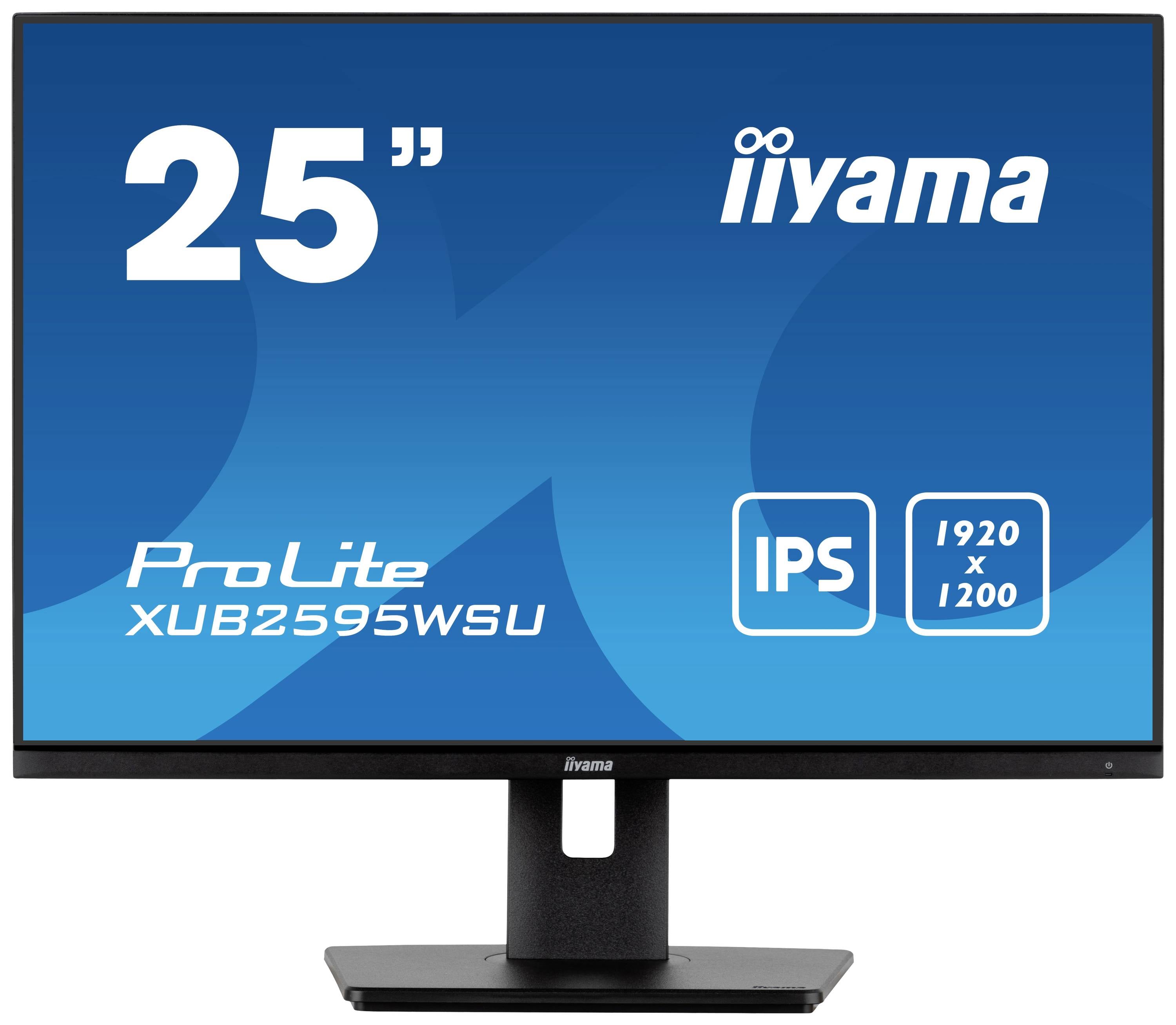 Obrázek 25palcového monitoru značky iiyama s IPS displejem, rozlišením 1920x1200 a modelem ProLite XUB2595WSU.