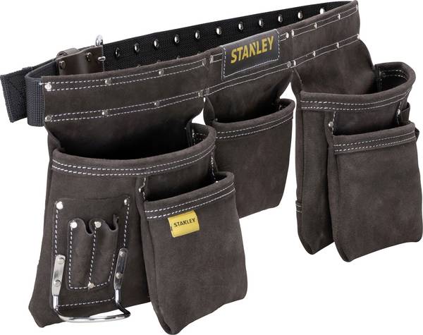 STANLEY Werkzeugschürze 5xFach+Halter Werkzeug-Gürteltasche Leder STST1-80113  brašna s nářadím na opasek prázdná