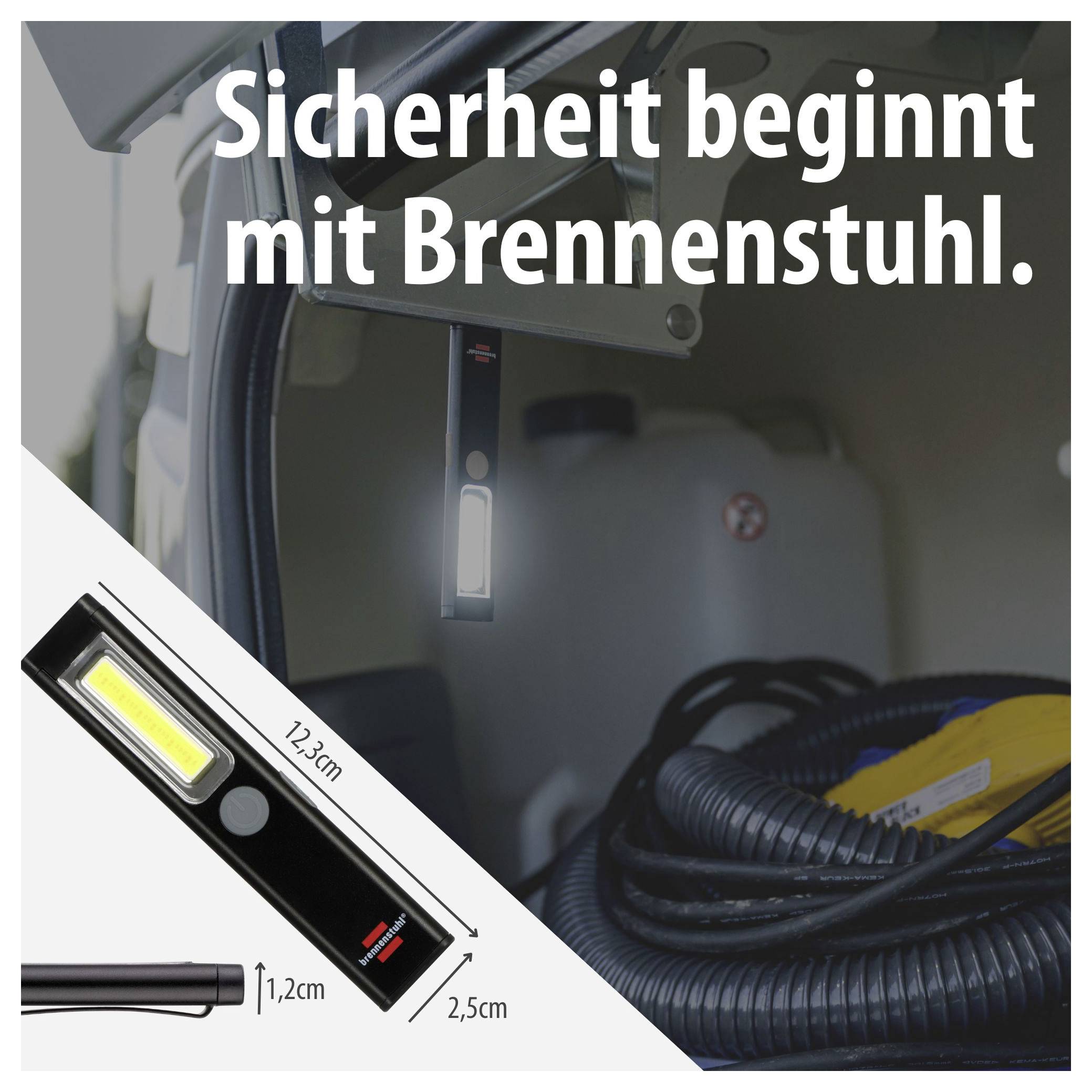 Brennenstuhl LED ruční svítilna, pracovní svítidlo PL 200 AC, 200 lm, 1175590100-5