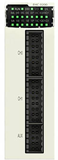 Elektronické zařízení s několika LED diodami a přípojkami, pravděpodobně řídicí modul nebo součást většího systému.