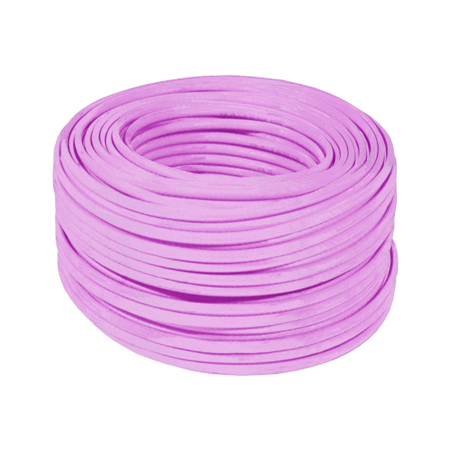 Navinutá fialová gumová šňůra vhodná pro řemeslné nebo DIY projekty.