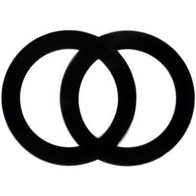 Dva černé kruhy se protínají a vytvářejí tvar Vesica Piscis. Symbol sjednocení nebo společného cíle.