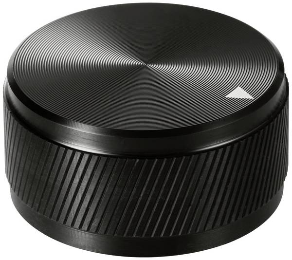 TRU COMPONENTS TC-11654300  otočný knoflík s označením černá (Ø x v) 34 mm x 17 mm hliník 1 ks
