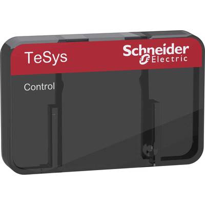 Logo společnosti Schneider Electric na červeném pruhu, pod ním text 'TeSys control'. Obal produktu pro elektronické řízení.