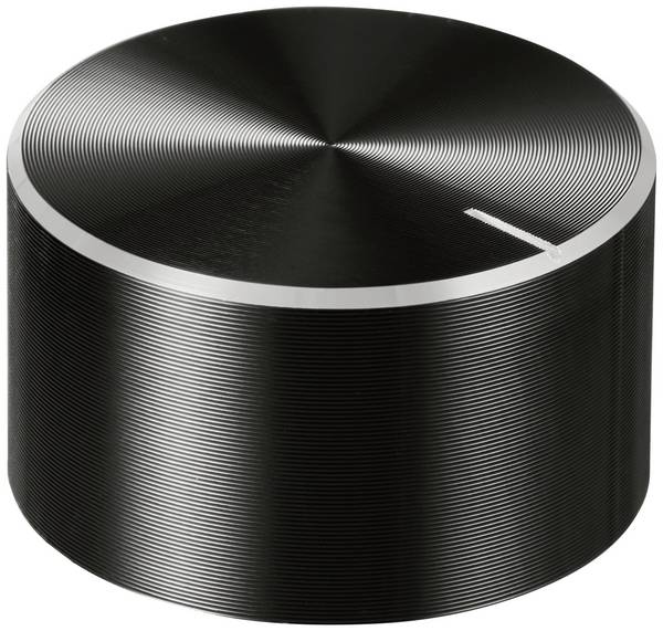 TRU COMPONENTS TC-11696508  otočný knoflík s označením černá (Ø x v) 30 mm x 17 mm hliník, plast 1 ks