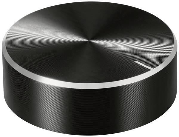 TRU COMPONENTS TC-11696516  otočný knoflík s označením černá (Ø x v) 40 mm x 13 mm hliník, plast 1 ks