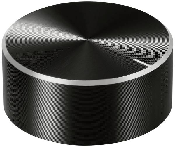 TRU COMPONENTS TC-11696524  otočný knoflík s označením černá (Ø x v) 40 mm x 17 mm hliník, plast 1 ks