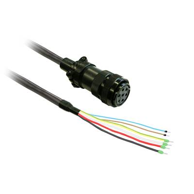 Černý elektrický konektor s několika barevnými kabely: černou, červenou, modrou, žlutou a zelenou.