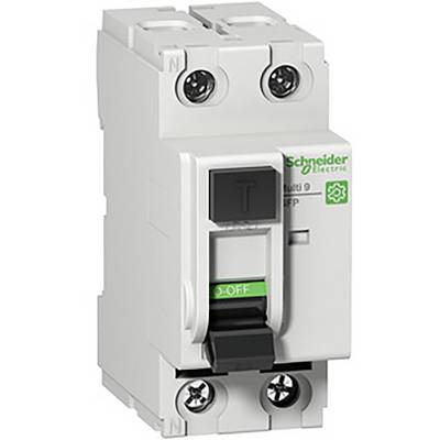 Elektrický jistič od společnosti Schneider Electric v poloze 'OFF'.