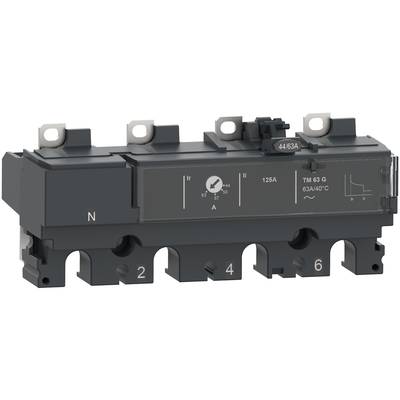 Výkonový spínač o proudové hodnotě 125 A. Zobrazuje měřicí stupnice a diagramy pro monitorování průtoku elektrického proudu.