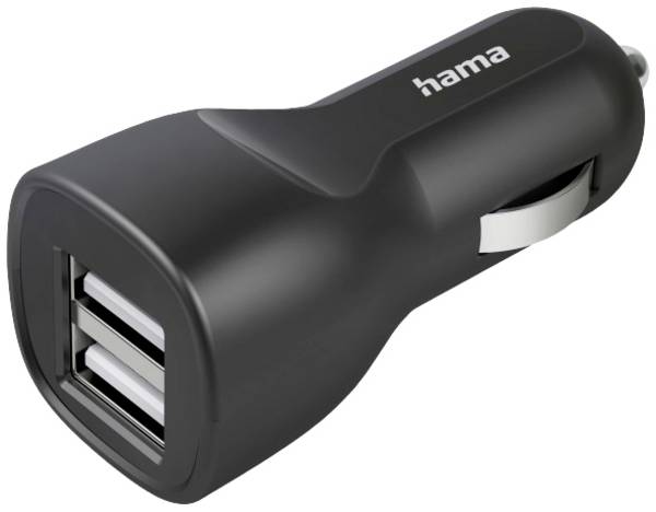 Hama  USB nabíječka, Nadproudová ochrana, Rychlonabíječka, auto-detect, 2x USB A, 12.00 W, černá