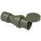Zelený, válcovitý konektor s odnímatelným víčkem. Vhodný pro připojení elektrických kabelů ve venkovním prostředí.