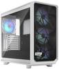 Fractal Design Meshify 2 RGB PC skříň bílá 4 předinstalované ventilátory, prachový filtr, integrované osvětlení, boční okno, vhodné pro vodní chlazení DIY, 4 předinstalované LED ventilátory, vhodné pro vodní chlazení AIO, řízení ventilátoru, s větracími drážkami