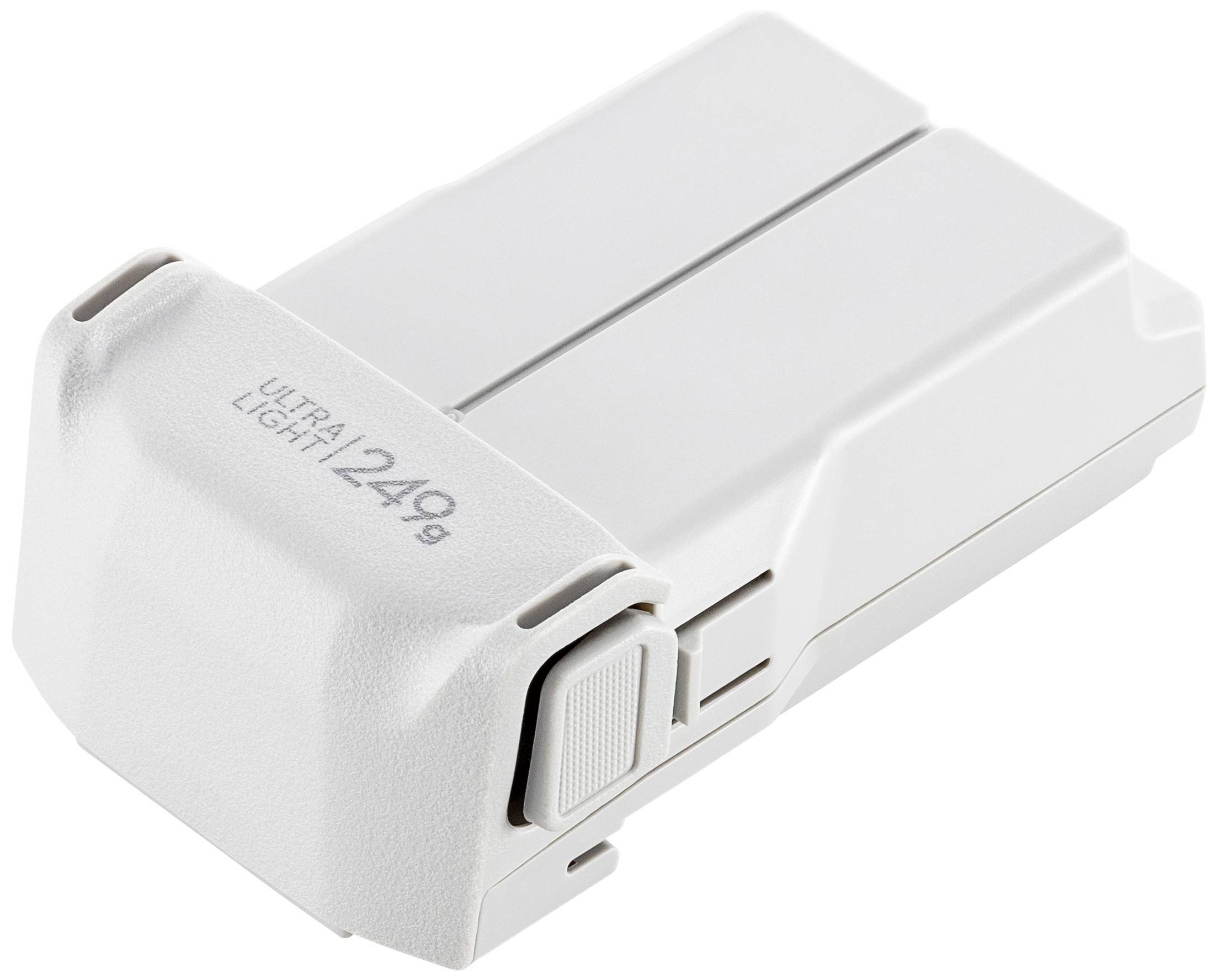 Bílá baterie s nápisem 'Ultra Light 249g', obdélníkového tvaru, kompaktní a lehká, vhodná pro elektronická zařízení.
