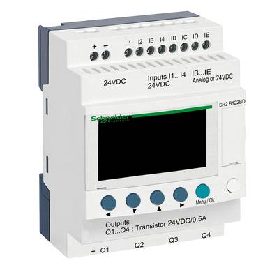 Programovatelný logický modul s displejem a vstupy/výstupy 24VDC. Modulární design od Schneider Electric pro řídicí aplikace.