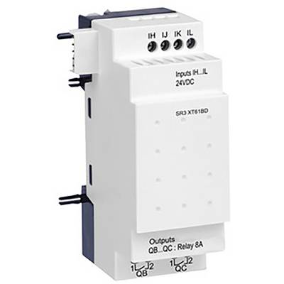 Elektrický spínací aktor se čtyřmi vstupy (IH, IJ, IK, IL) a třemi výstupy (Q1, Q2, Q3), vhodný pro 24 VDC.