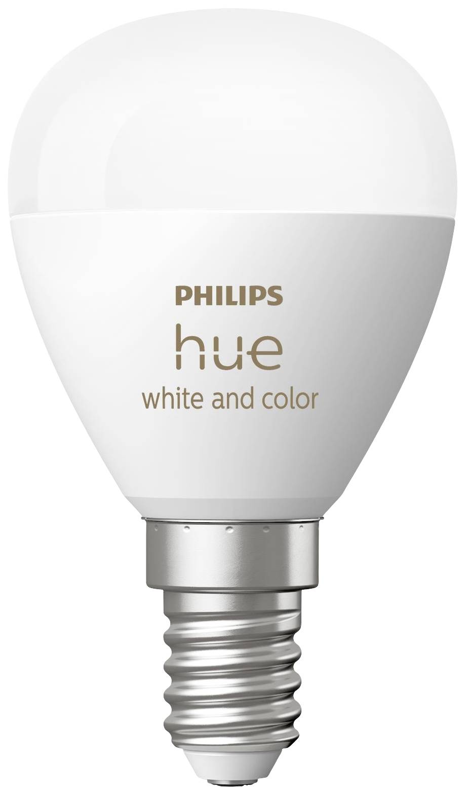 Philips Hue LED žárovka, bílá a barevná, patice E14, všestranné osvětlení s inteligentní domácí integrací.